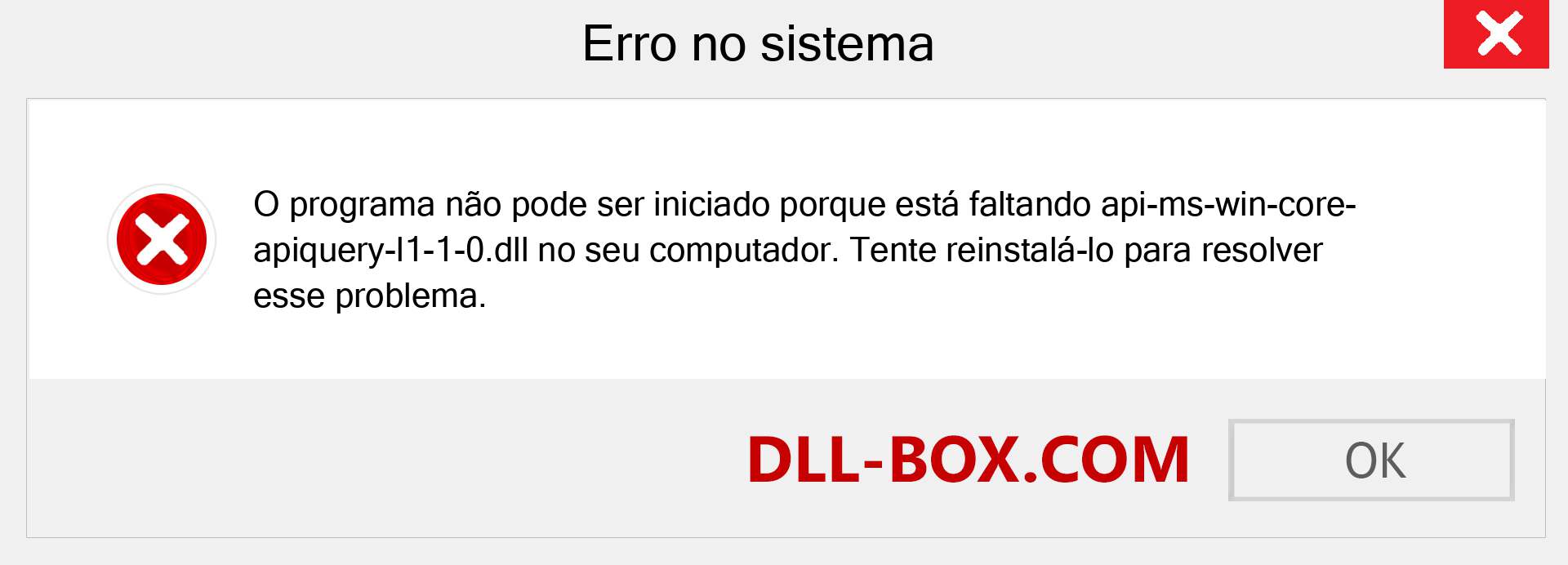 Arquivo api-ms-win-core-apiquery-l1-1-0.dll ausente ?. Download para Windows 7, 8, 10 - Correção de erro ausente api-ms-win-core-apiquery-l1-1-0 dll no Windows, fotos, imagens